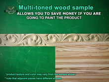 Load image into Gallery viewer, Leaf bagette of wood, 40" Carved wooden Baguette, Carved timber unfinished wood trim moulding corner piece for craft woodwork projects
