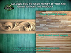 Flowing Line of Acanthus Foliage – Renaissance Acanthus Leaf Moulding, 40", 1 pc, Unpainted,  Wooden Baguette, Furniture Moulding