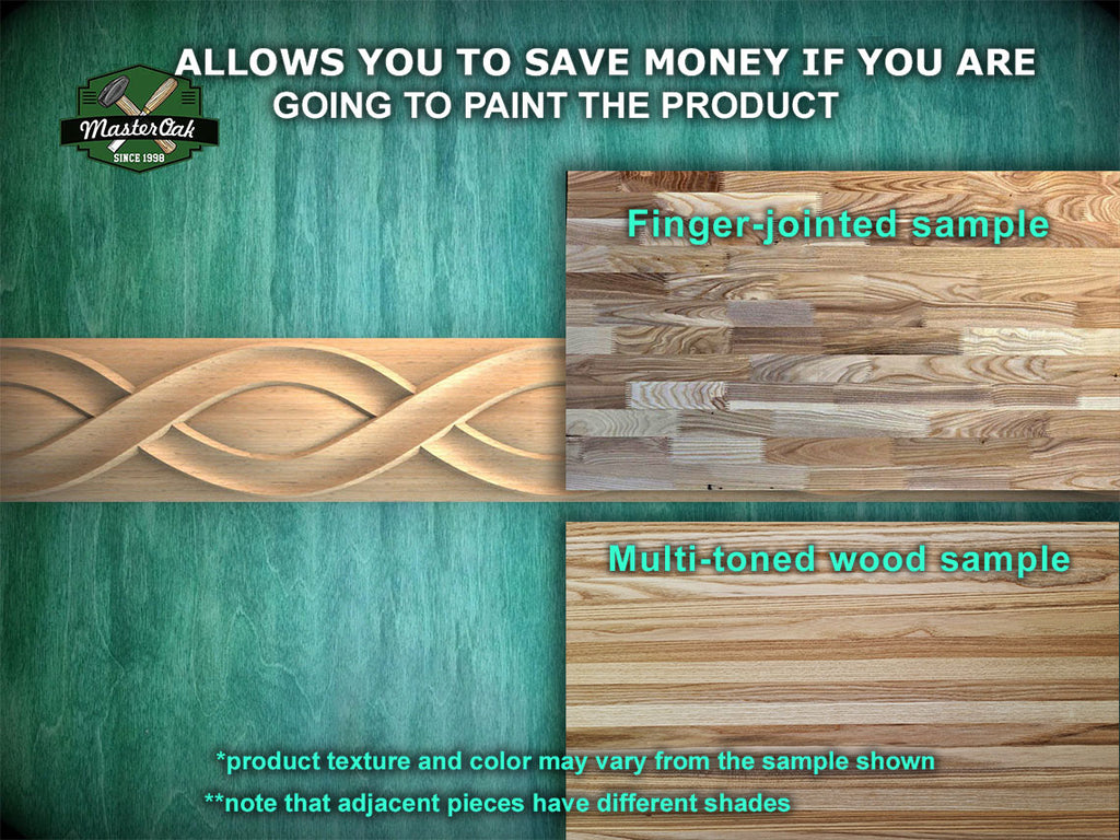 Scandinavian Inspired Continuous Loop Molding, 40" Elegant Wood Detail, 1 pc, Unpainted, Carved Baguette