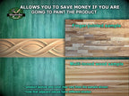 Scandinavian Inspired Continuous Loop Molding, 40" Elegant Wood Detail, 1 pc, Unpainted, Carved Baguette