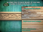 Flowing Foliage Wooden Moulding – Artisanal Craftsmanship,  40" , 1 pc, Unpainted, Classic Scroll Leaf Carved Moulding Baguette