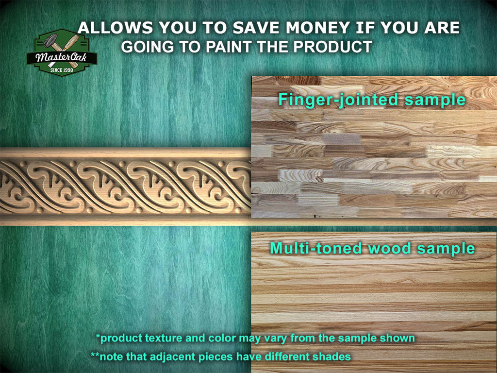 Scroll Leaf Harmony Moulding , 40" Classic & Modern Decor, 1 pc, Unpainted, Wood Carved Baguette