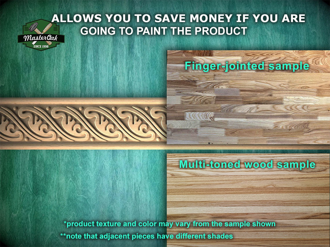Scroll Leaf Harmony Moulding , 40" Classic & Modern Decor, 1 pc, Unpainted, Wood Carved Baguette
