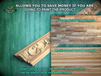 Regal Acanthus Scroll Molding - Architectural Grandeur,  40" Decorative wooden moulding for cornices and friezes, 1 pc, Unpainted, Baguette