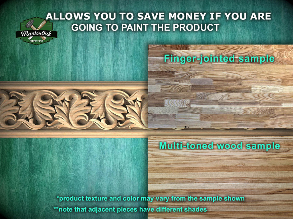 Elegant Leaf Waltz Wood Moulding - Artistic Carved Detail for Rustic and Classic Decor,  40" Ornate molding panel, Carved wooden Baguette