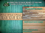 Classic leaf-flame patterned Wood Moulding - Timeless Baroque Style Trim,  40" Symmetrical Design Moulding, 1 pc, Unpainted, Carved Baguette