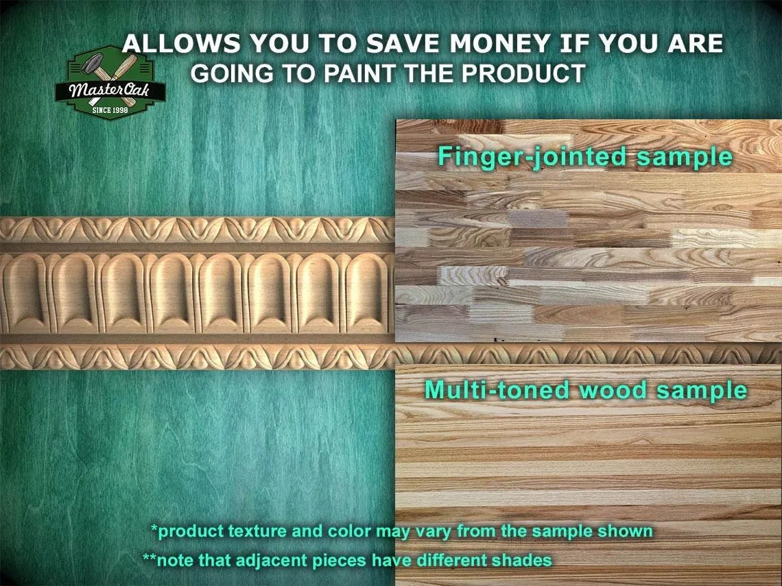 Classic Fluted Wood Moulding – Elegant Carved Baguette Trim,  40" , 1 pc, Unpainted, Wooden Baguette, Furniture Moulding