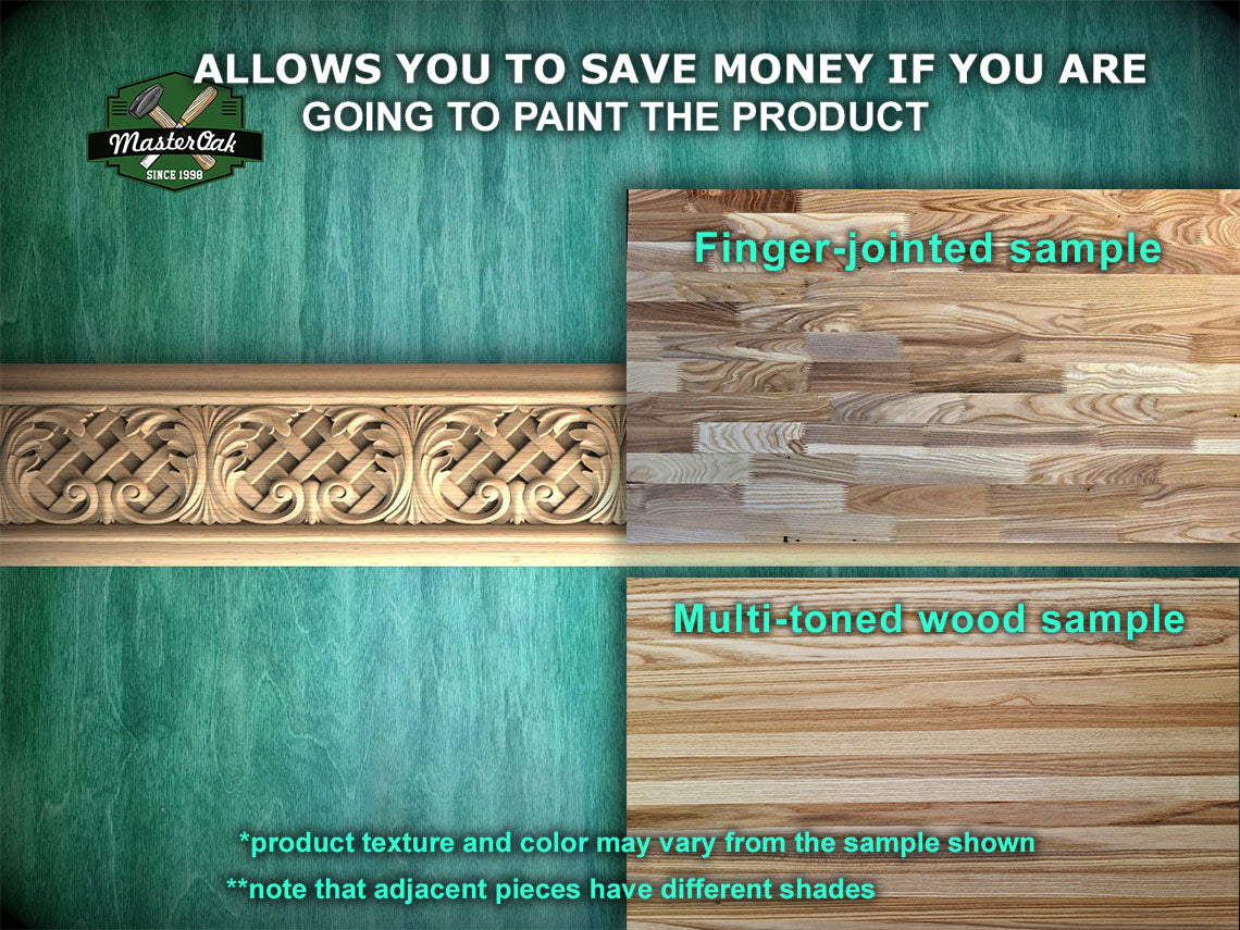 Elegant Wood Moulding with Celtic Interlace – Artisan Crafted Detail, 40" , 1 pc, Unpainted, Carved Home Decor, Furniture Baguette