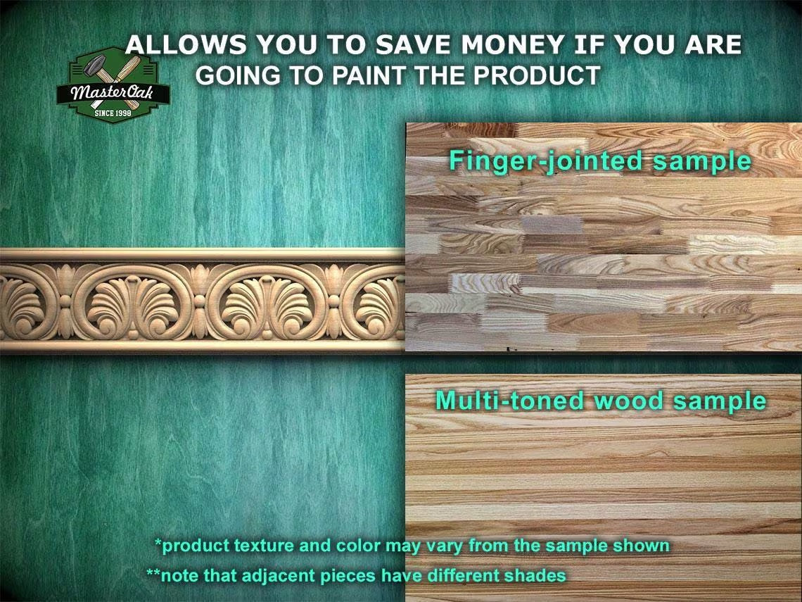 Greek Revival Wood Trim – Classical Acanthus Leaf Carved Moulding, 40" Ornate molding panel, Carved wooden Baguette, wood trim for interiors