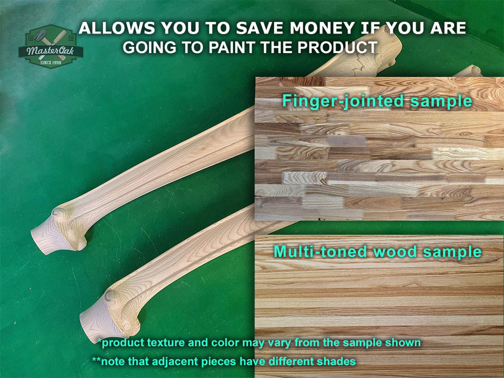 Carved Cabriole Legs of wood, Set of 2pc, for the dinner table, coffee table, for furniture restoration