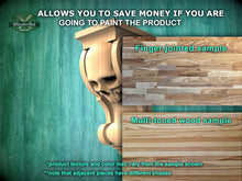 Load image into Gallery viewer, Corbel Skull made of wood, Unpainted, Decorative Carved Wooden Corbel, 1pc, Home Wall Embellishments, wood onlays, wood wall art decor
