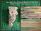 Pair of Corbels Lion, Unpainted, Decorative Carved Wooden Corbel, Home Wall Embellishments, wood onlays, wood wall art decor