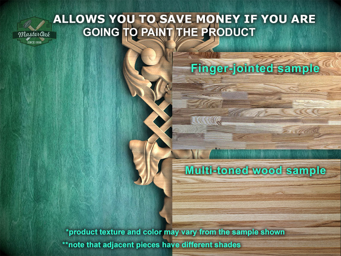 Exquisite Wooden Carved Onlay - Elegance Meets Timeless Craftsmanship, 1 pc, Unpainted, decorative wood trim