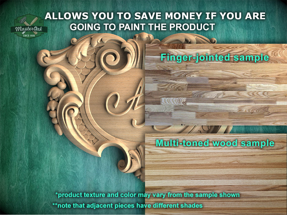 Monogrammed Elegance: Customizable Crest Wooden Onlay, Unpainted, 1pc, Home Wall Embellishments, Furniture Carving
