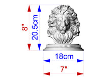 Load image into Gallery viewer, Custom order. Cute Lion - Animal Figurines, Wooden Finial for Staircase Newel Post with Round Base, 1pc, Material Multi-toned Alder Wood.

