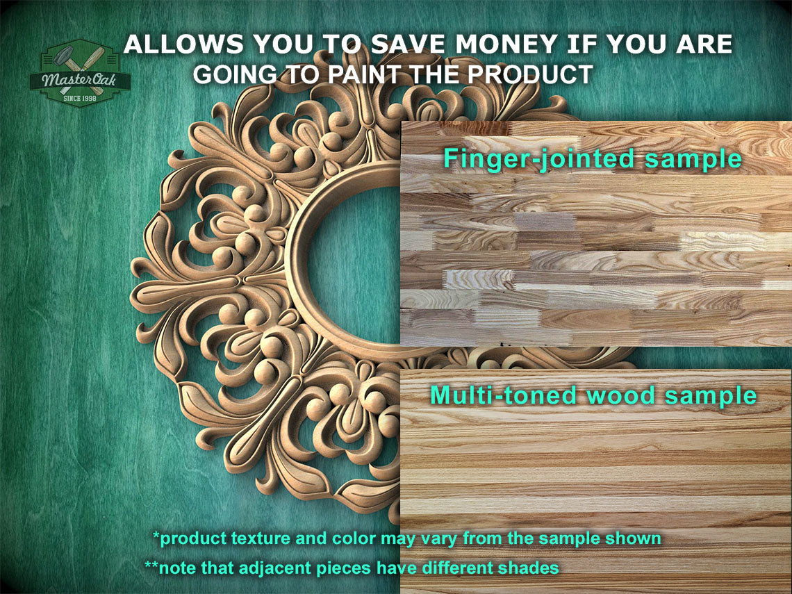 Unique Wooden Frames for Ceiling Chandeliers, Detailed Acanthus Ornamentation