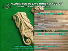 Load image into Gallery viewer, Carved Wooden Corbels Unpainted, Set 2pc, Home Wall Embellishments, wood onlays, wood wall art decor
