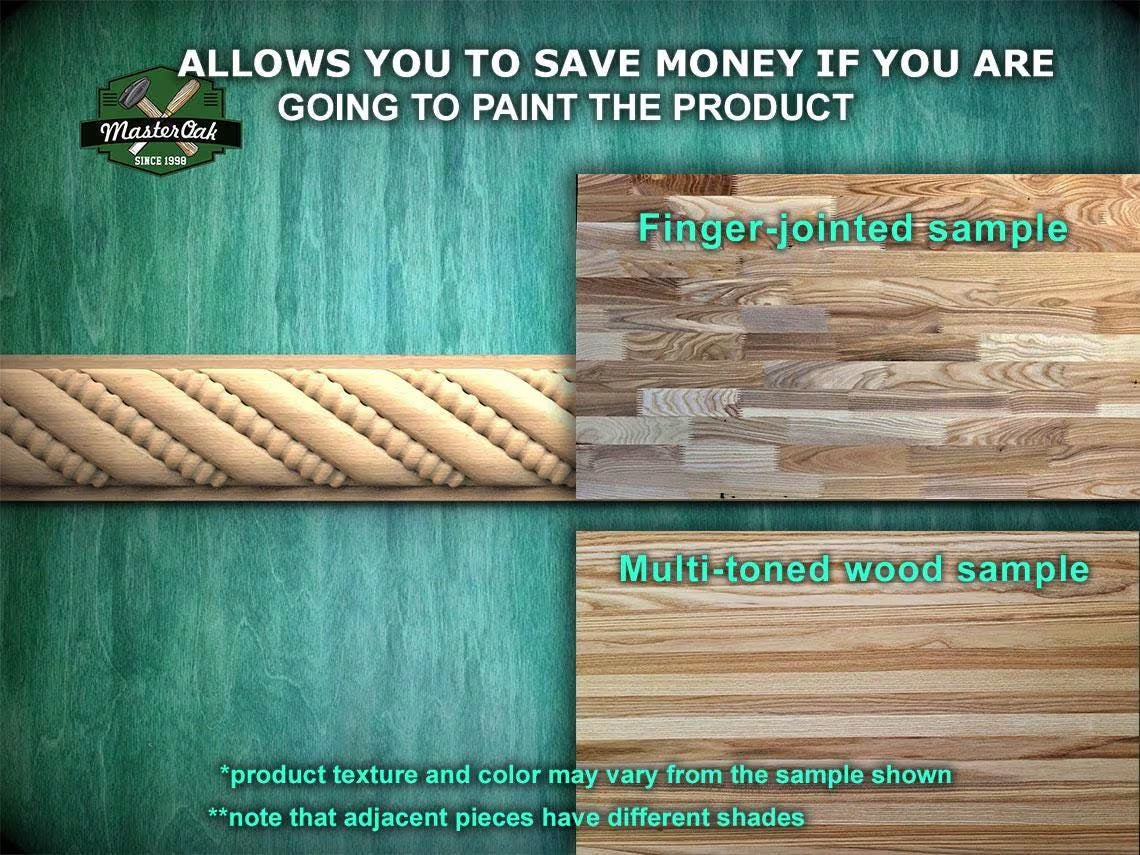 Classic Twisted Rope Wooden Moulding – Decorative Frieze Element,  40" Textured Moulding, 1 pc, Unpainted, Decorative Moulding Trim