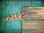 Romantic Swans Wood Carving, Symmetrical Love Design, 1pc, Unpainted, horizontal decor, carved decoration of wood, wooden onlay