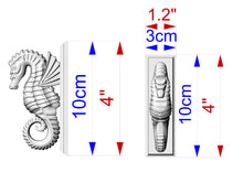 Load image into Gallery viewer, Custom order. Seahorse Corbel of Wood,  Without top cover, 2 pc, Unpainted. 4&quot;. Meterial - Multi-toned wood

