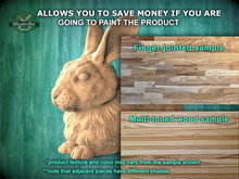 Load image into Gallery viewer, Lying Rabbit Wooden Finial for Staircase Newel Post, Rabbit finial bed post, Rabbit statue of wood, Wooden Rabbit statue cap
