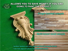 Load image into Gallery viewer, Carved Wooden Corbels Unpainted, Set 2pc, Home Wall Embellishments, wood onlays, wood wall art decor
