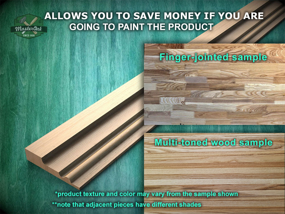 Versatile Natural Wood Moulding with Convex Strip - Ideal for Interior Decor, 40" wooden moulding for cornices , 1 pc, Unpainted, Baguette