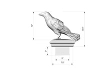 Load image into Gallery viewer, Custom order. Raven Wooden Finial for Staircase Newel Post - multi-toned wood; panel with the image of a bald eagle, Unpainted

