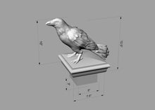Load image into Gallery viewer, Custom order. Raven Wooden Finial for Staircase Newel Post - multi-toned wood; panel with the image of a bald eagle, Unpainted
