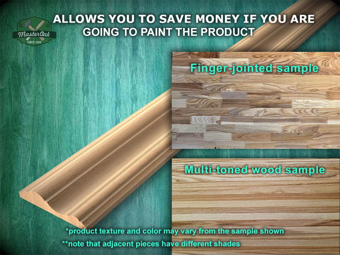 Natural Wood Moulding with Subtle Ridges - Ideal for Sophisticated Interiors, 40" wood molding for walls, 1 pc, Unpainted, Baguette
