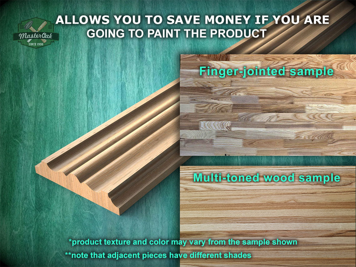 Refined Multi-Stepped Edge Wood Moulding - Perfect for Interior Enhancement, 40" wood molding for walls, 1 pc, Unpainted, Baguette