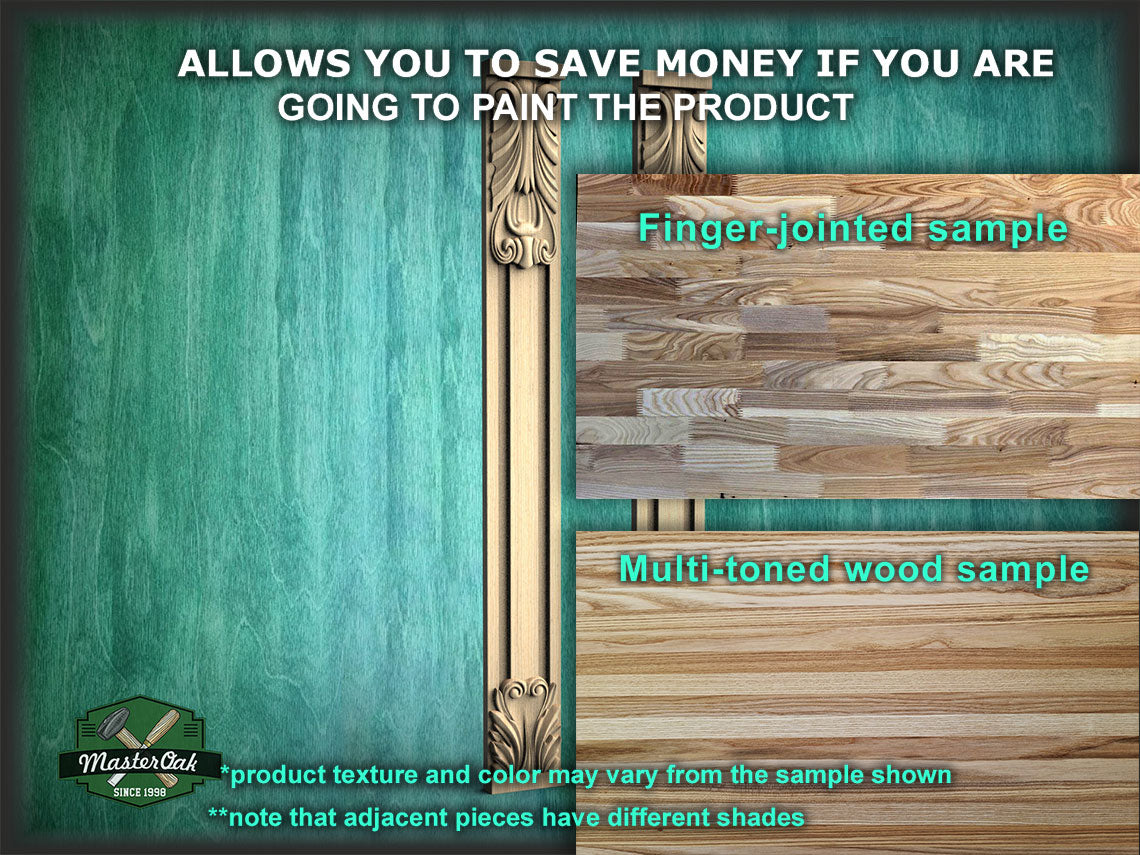 Wood pilasters for Fireplace, Set 2pc, Pair of Carved Wood Trim Post Pillars