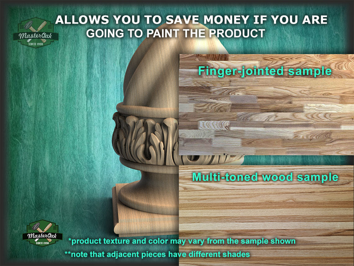Carved Post Finials with square base, Staircase Newel Post Cap, Bed finials