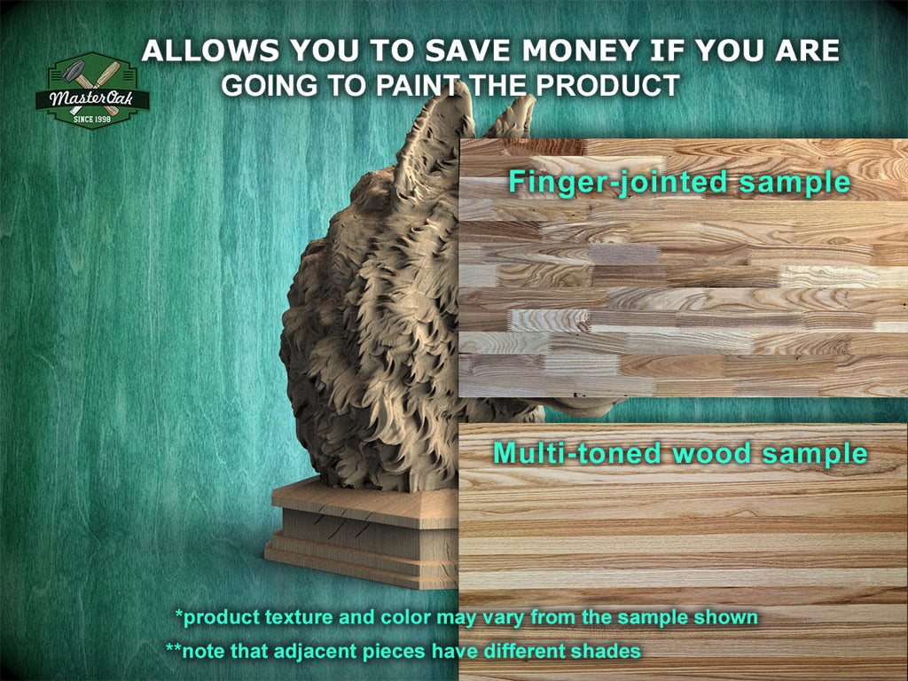 Wolf Wooden Finial for Staircase Newel Post, Wolf finial bed post, Wolf statue of wood, Wooden Wolf statue cap