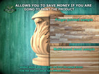 Decorative Wooden Newel Cap With Acanthus Leaves from solid wood, Staircase Newel Post Cap, Bed finials