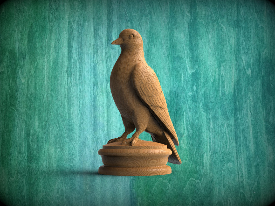 Custom order. Pigeon Wooden Finial for Staircase Newel Post, Hight - 9