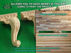 Carved Cabriole Legs, Set 4pc, for the cupboard, baroque Style, wooden legs, furniture leg