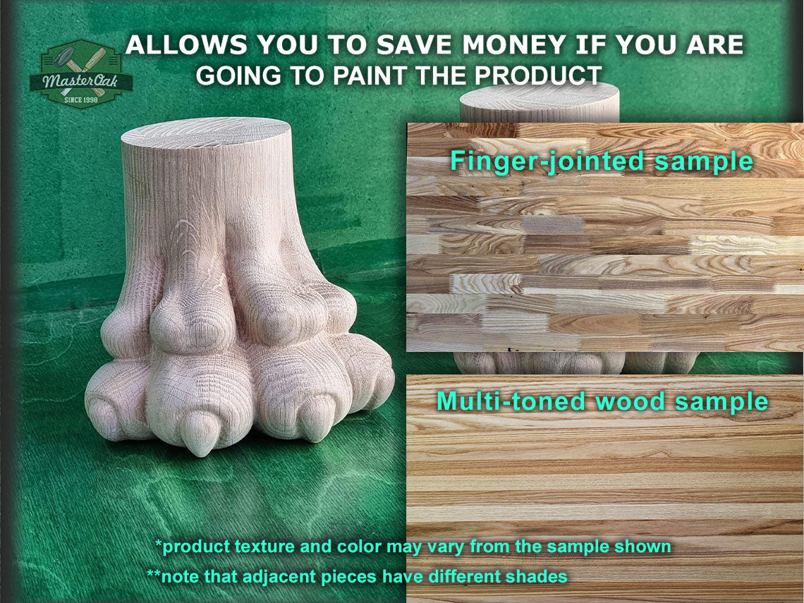 Lion Feet of Wood With Claws, Set 2 of pc, classic style feets, baroque legs, wooden feets, queen anne style