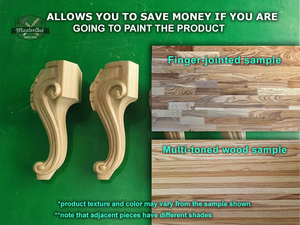 Carved Cabriole Legs, Set 4pc, for the cupboard, baroque Style, wooden legs, furniture leg
