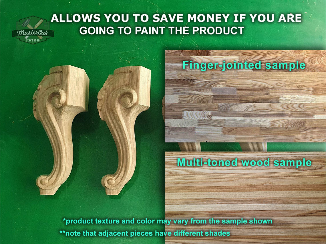 Carved Cabriole Legs, Set 4pc, for the cupboard, baroque Style, wooden legs, furniture leg