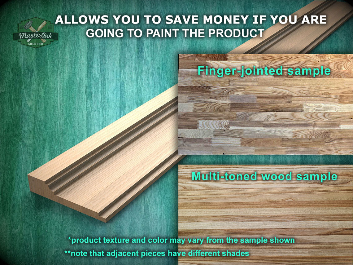 Stepped Profile Wood Molding - Elegant and Versatile Trim, 40" wood molding for walls and ceilings , 1 pc, Unpainted, Baguette