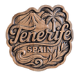 ITNF-111 Imán decorativo de madera “Tenerife – España”