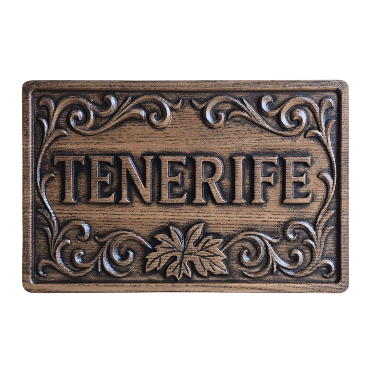 ITNF-104 Imán de Madera “Tenerife” con Relieve Decorativo