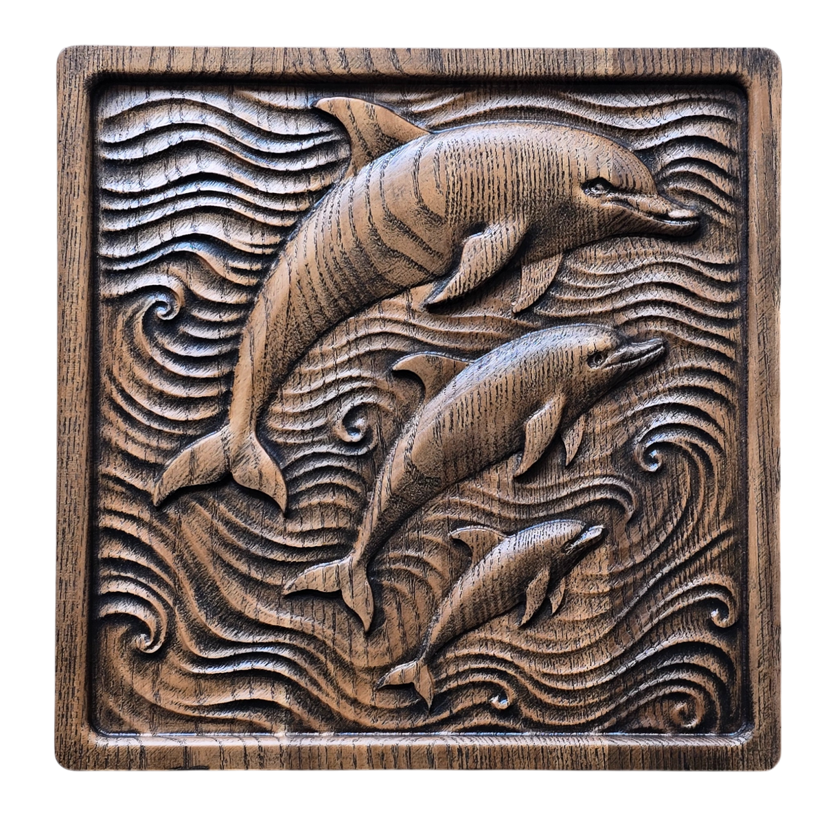PATNF-017 Panel decorativo tallado “Delfines – Tenerife”
