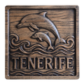 PATNF-021 Panel de madera “Delfines · Tenerife”