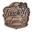 ITNF-112 Imán decorativo de madera “Tenerife – Islas Canarias”