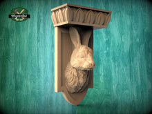 Load image into Gallery viewer, Custom order. Rustic Bunny Shelf Support, Bunny Head Corbel, Hight-10.6&quot;; Width - 6&quot;; Depth - 3.2&quot;, 9pcs, Oak wood
