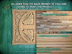 Carved Cross Foliage Panel, Symbolic Religious Artwork, Wooden Panel, 1pc, Unpainted, Furniture Carving, Architectural Woodwork