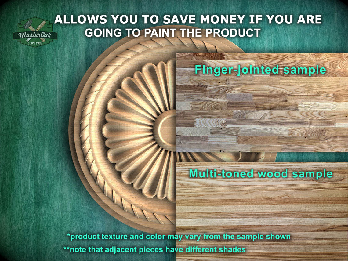 Classic Wooden Ceiling Rosette, Sunburst Carved Design, Elegant Home Feature, 1 pc, Unpainted, Decorative Rosettes