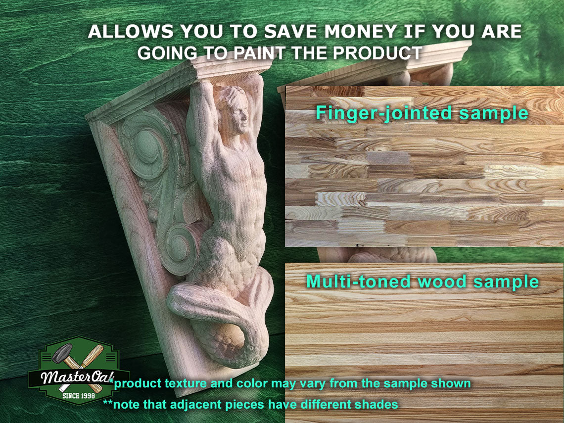 Mermaid and Merman corbels of wood, Unpainted, Decorative Carved Wooden Corbel, 1pc, Home Wall Embellishments, marine theme decor